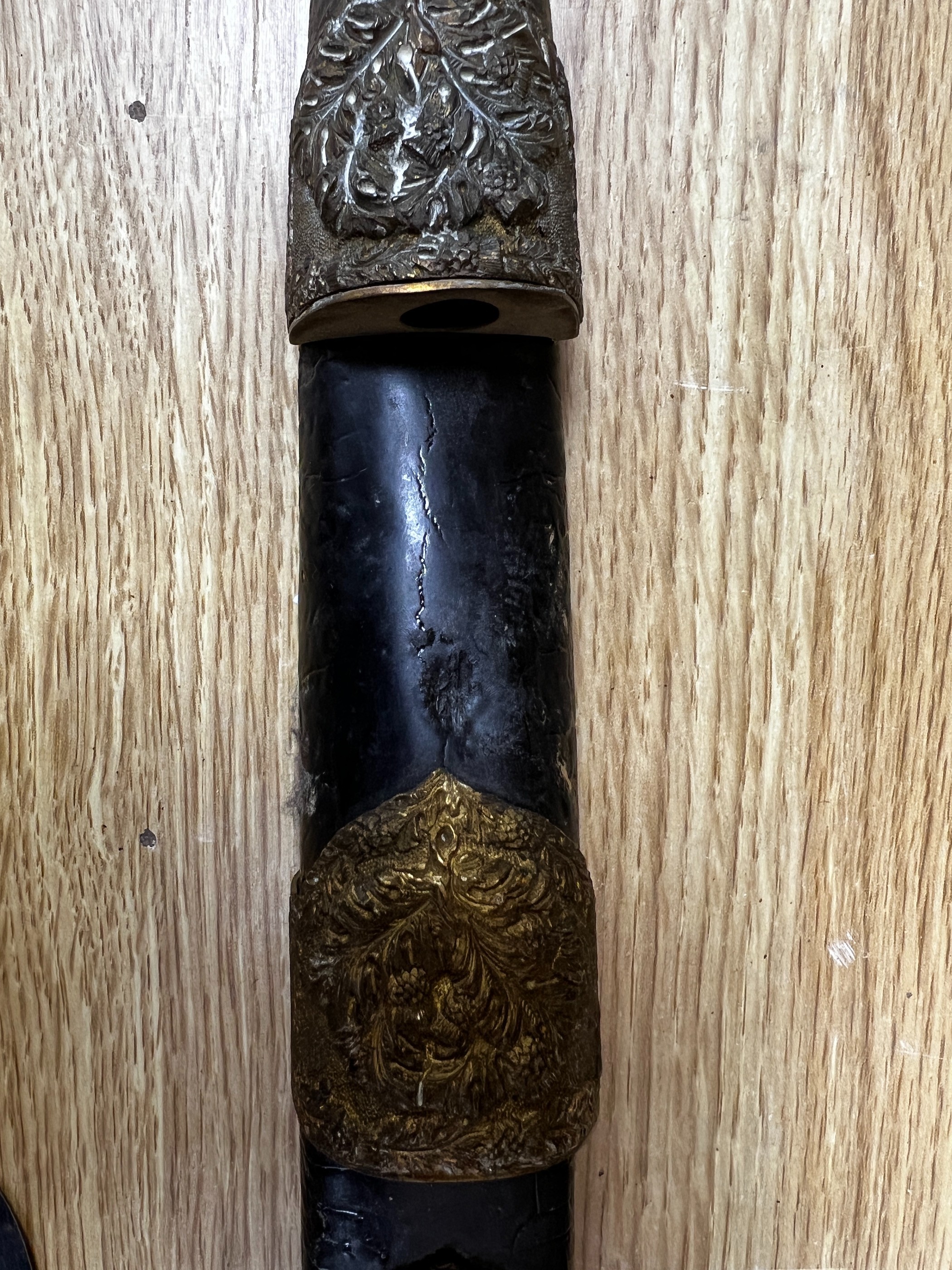A Victorian Scottish dirk, Cairngorm lacking, 45cms long